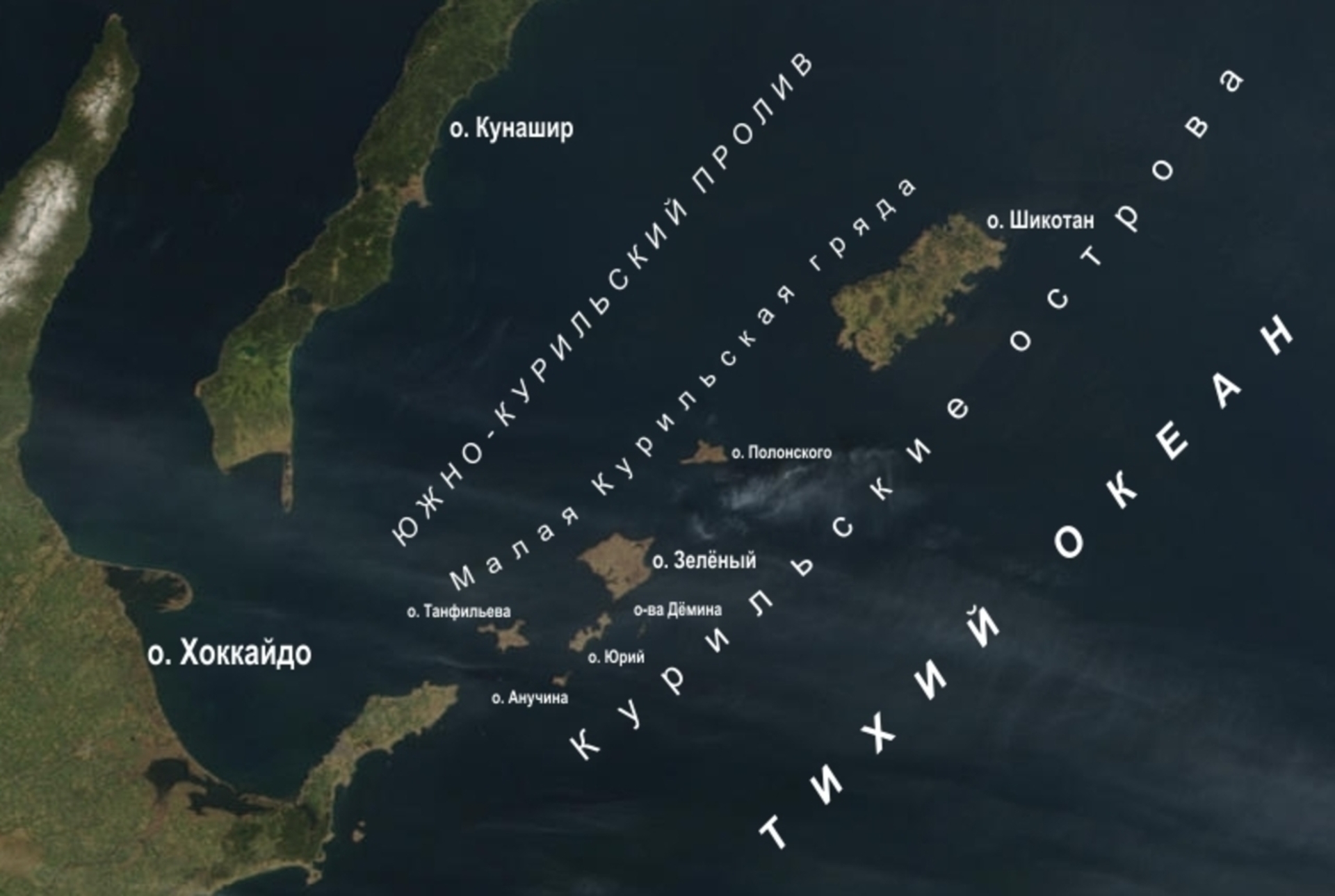 курильские острова на карте мира