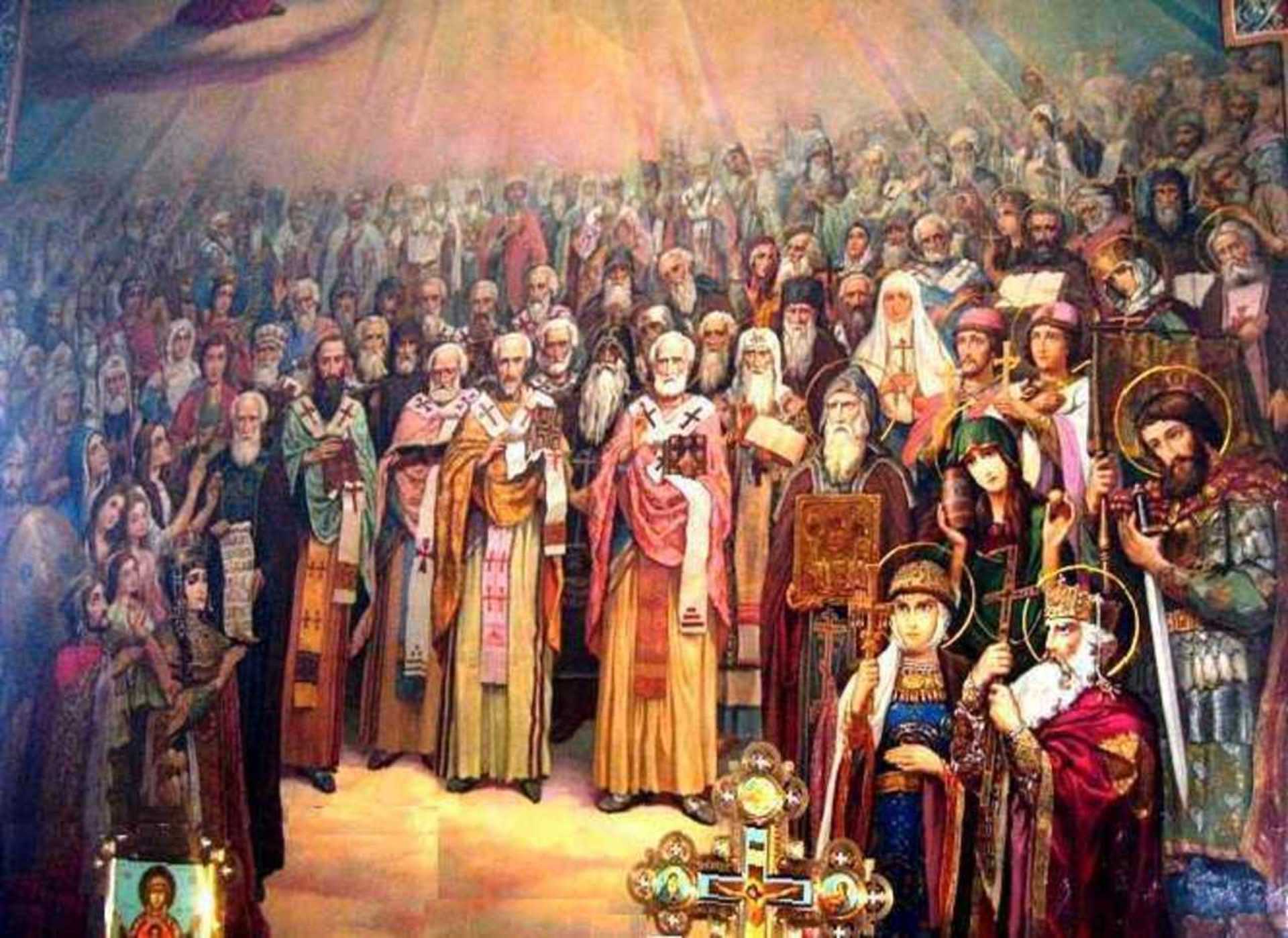 День всех святых у православных в 2024. Икона всех святых в земле русской просиявших.